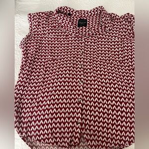 XL Jachs Girlfriend Red and White Patterned Shirt